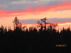 Iltarusko Manto-ojalla. One of the most beautiful moments in our hike was the sunset in Manto-oja.