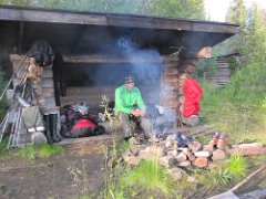 Jussi Jussinmurustan laavulla. Juha (Jussi) at Jussimurusta lean-to

